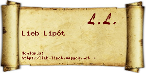Lieb Lipót névjegykártya